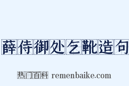 薛侍御处乞靴造句是什么意思的图片
